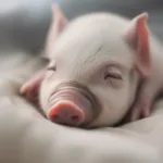 Hình ảnh chú heo con đang ngủ say sưa, trông thật đáng yêu và bình yên.