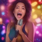 Cô gái mộng mơ hát karaoke