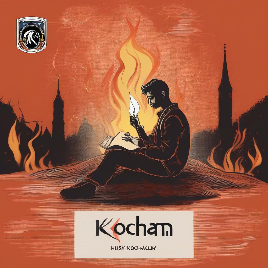Học bổng Kocham giấc mơ bùng cháy: Hình ảnh minh họa một sinh viên đang suy nghĩ về giấc mơ của mình, với biểu tượng Kocham và ngọn lửa bùng cháy phía sau.