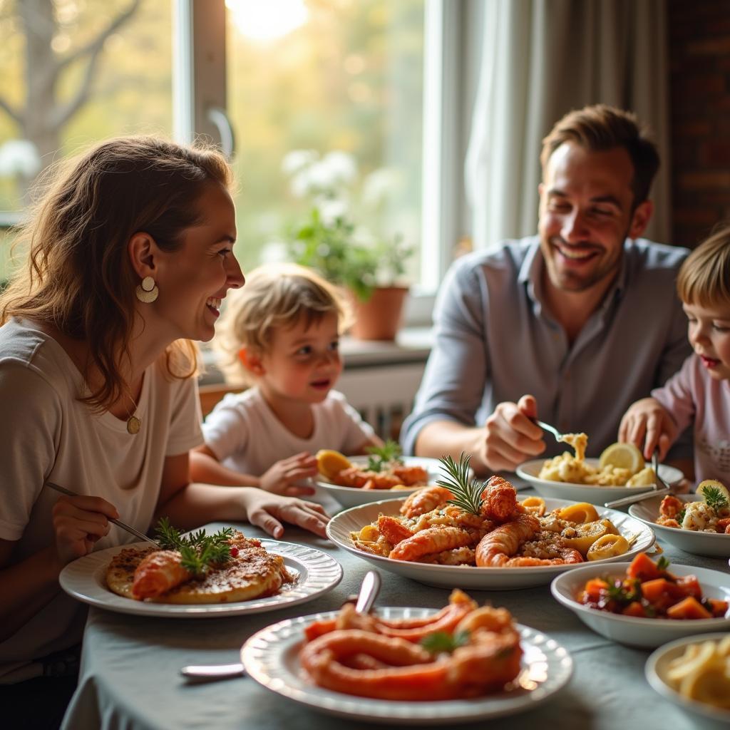 Mơ thấy ăn hải sản cùng gia đình: Biểu tượng của sự sum họp và hạnh phúc