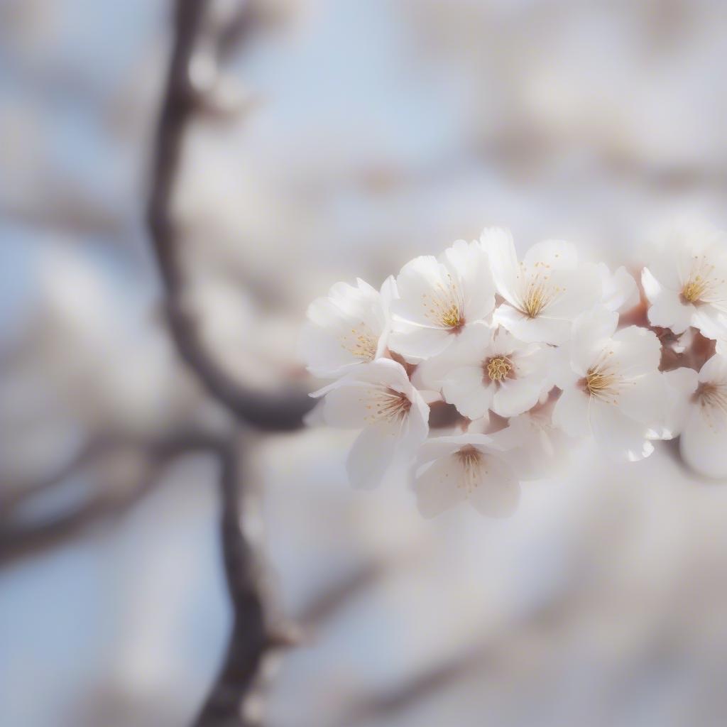 Sakura trắng tinh khiết trong giấc mơ