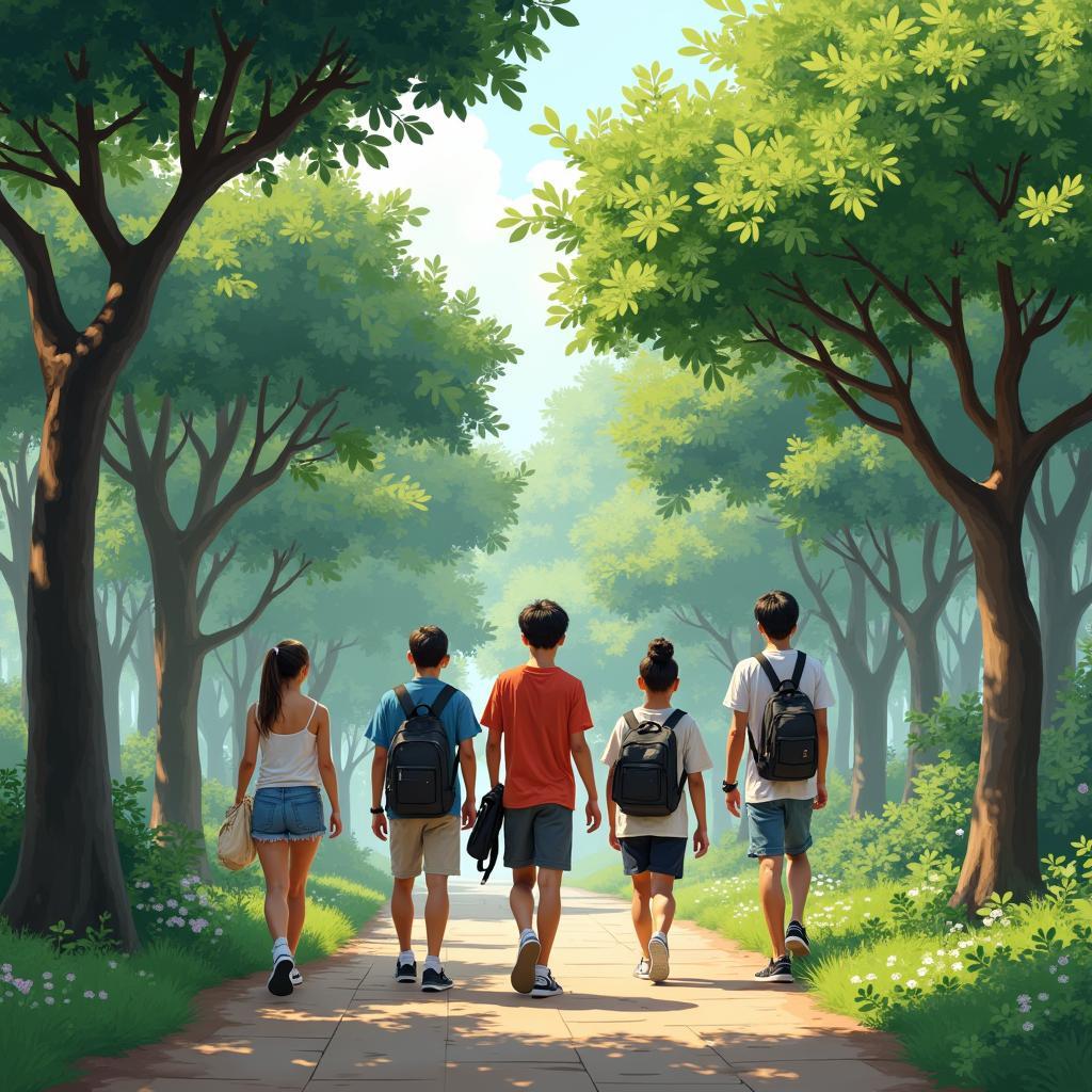 Mọi người tìm kiếm cây mơ ước trong công viên Tao Đàn.