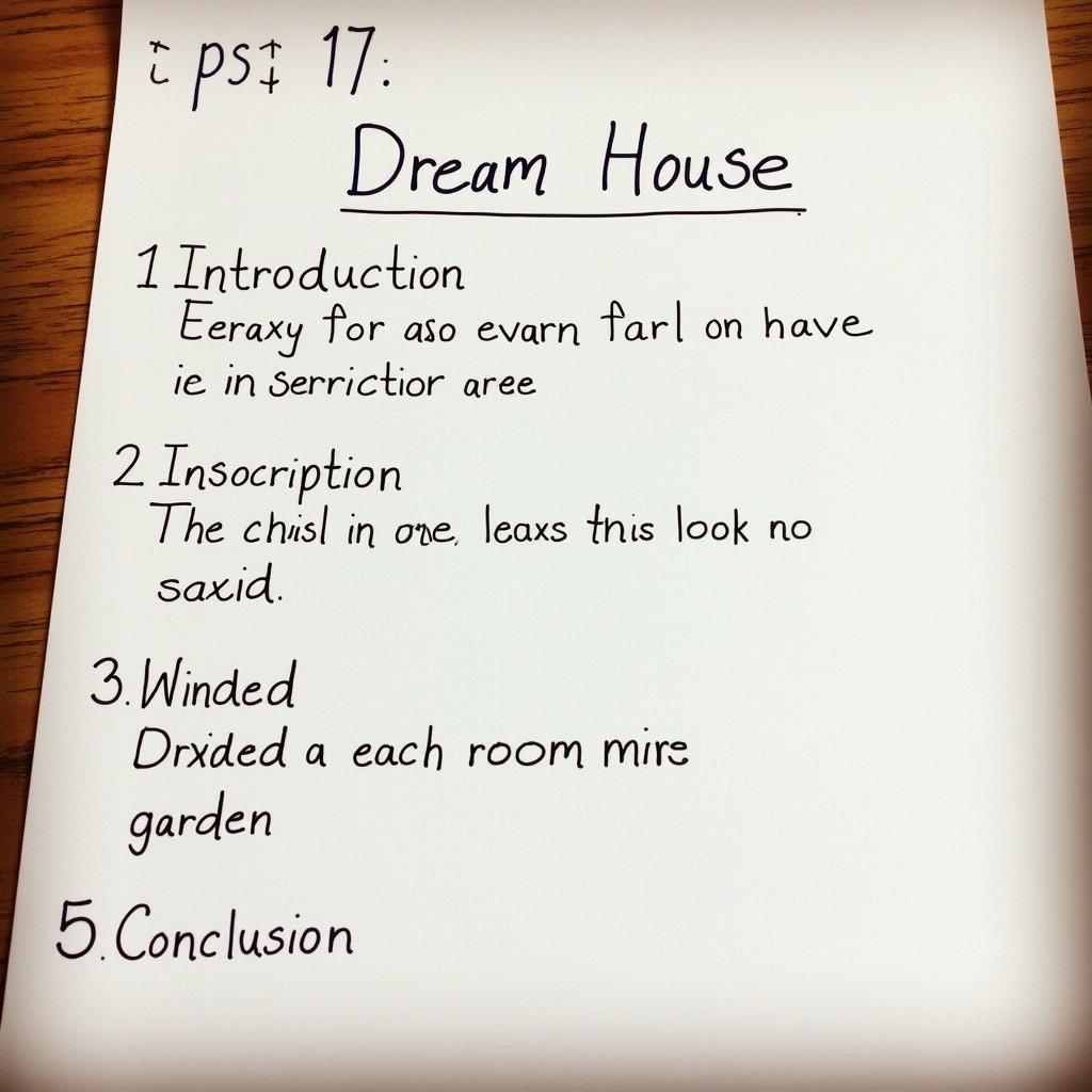 Example of an essay outline about a dream house