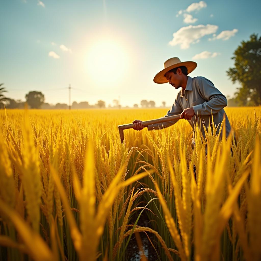 Giấc mơ cắt lúa chín vàng
