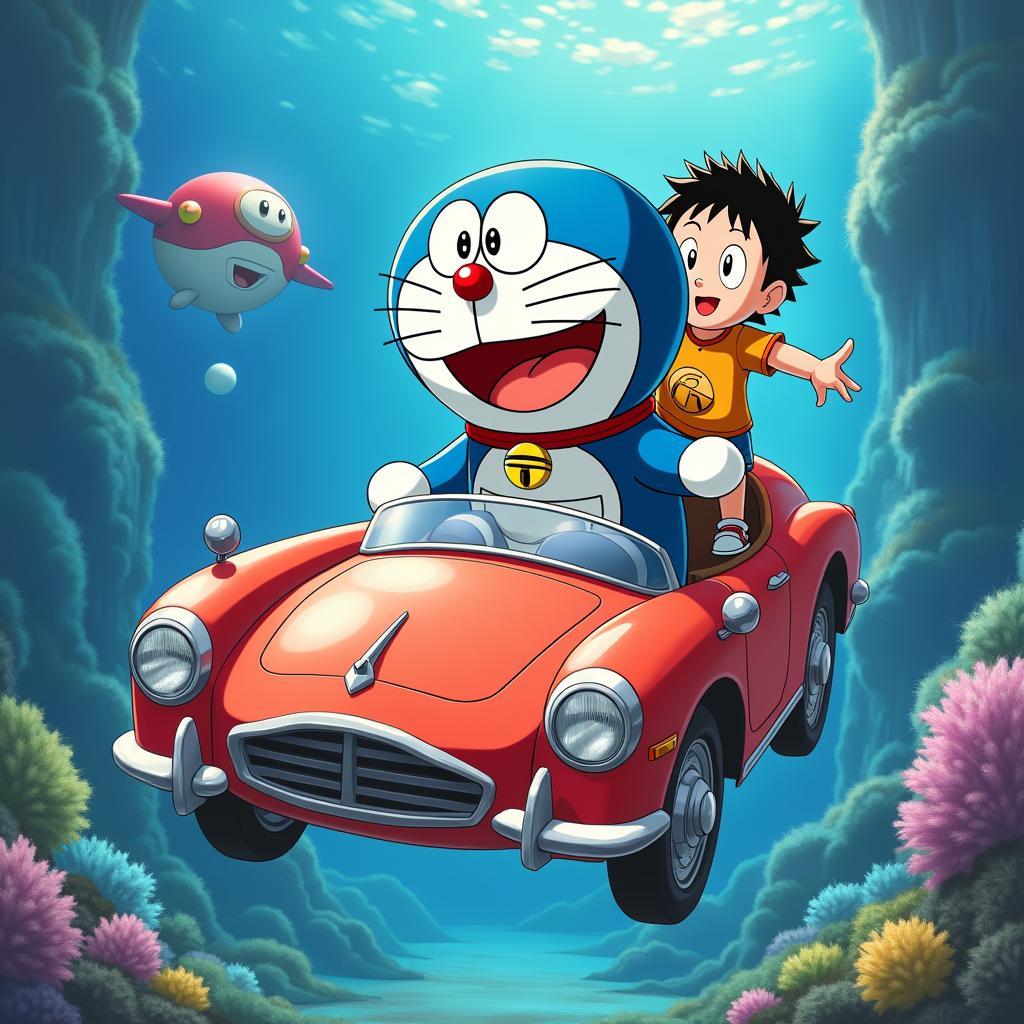 Doraemon và Chiếc Xe Mơ Ước: Hành Trình Kỳ Thú Trong Giấc Mơ