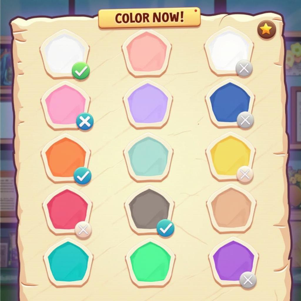 Lựa chọn màu sắc trong game căn phòng mơ ước 3