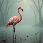 Giấc mơ thấy flamingo màu hồng nhạt đứng cô đơn