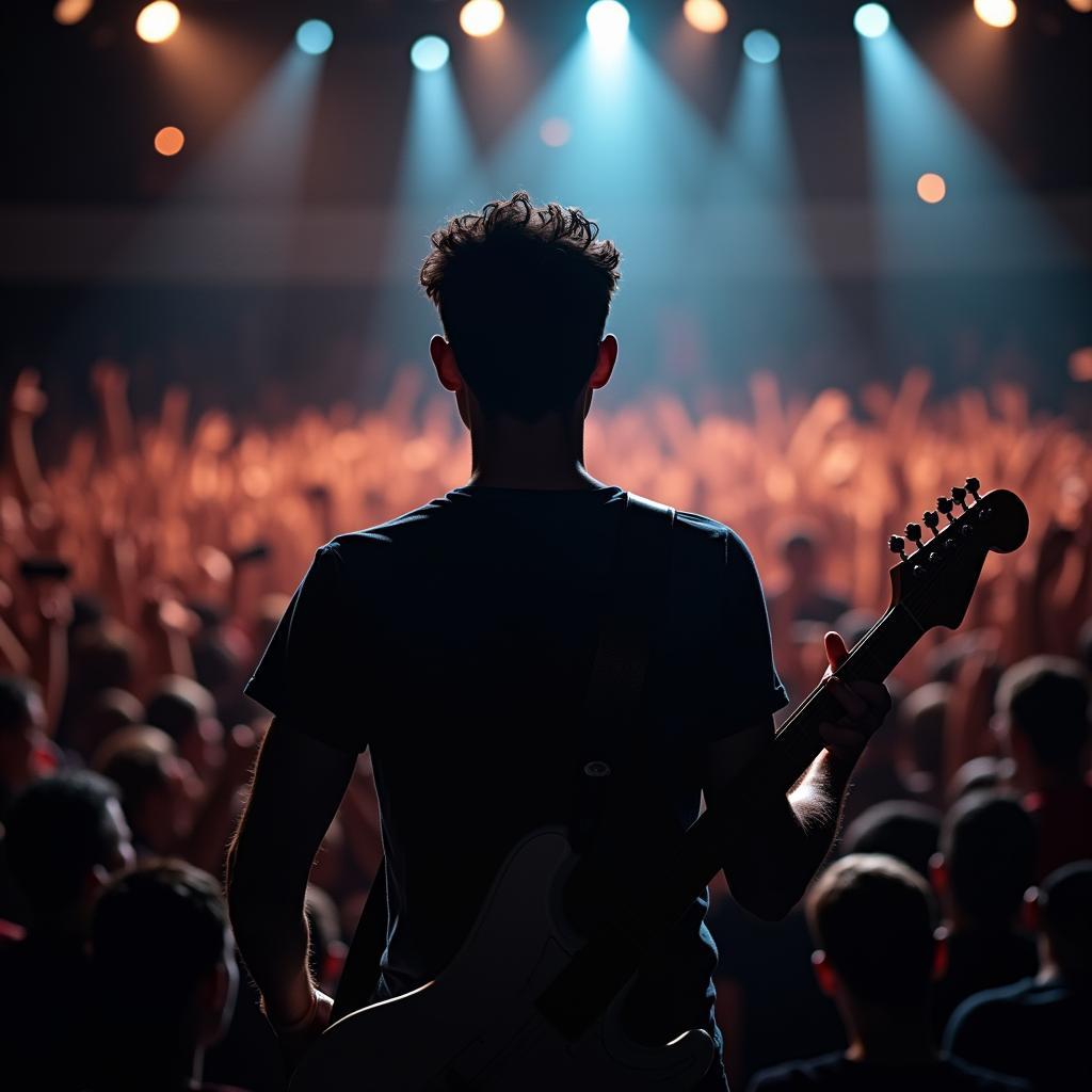 Giấc mơ chơi guitar trên sân khấu trước đám đông