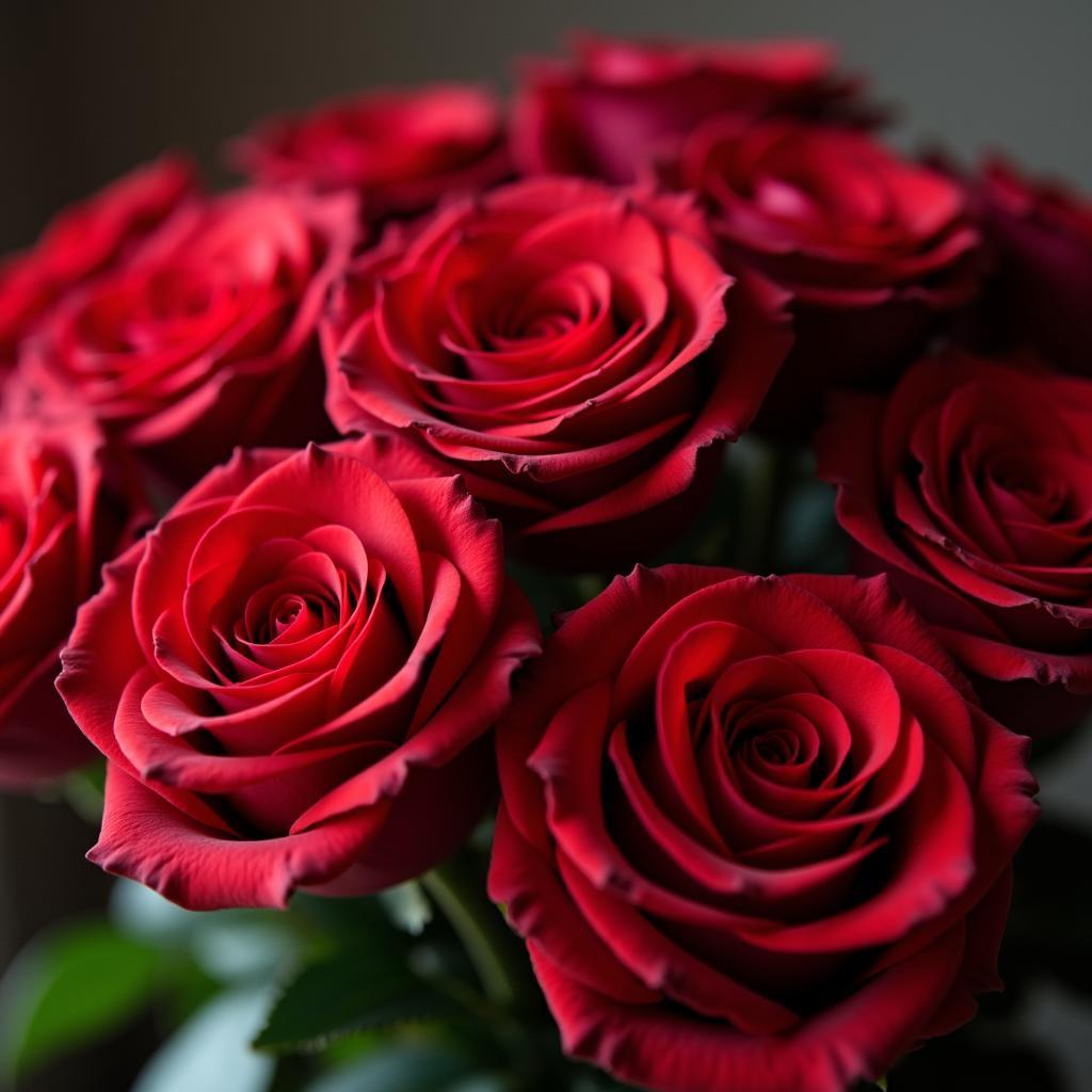 Hoa hồng đỏ thắm tượng trưng cho tình yêu nồng nàn và khát vọng mãnh liệt của tuổi trẻ.