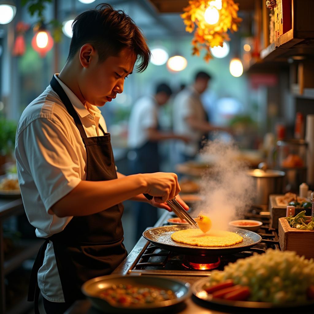Làm bánh xèo trong mơ