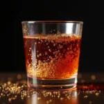 Ly rượu mơ vảy vàng sang trọng