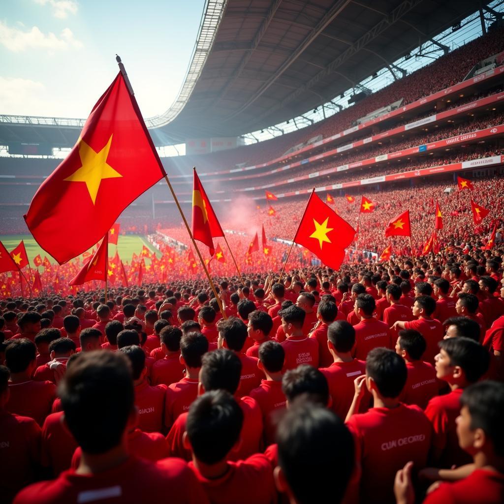 Cổ động viên Việt Nam cổ vũ đội tuyển