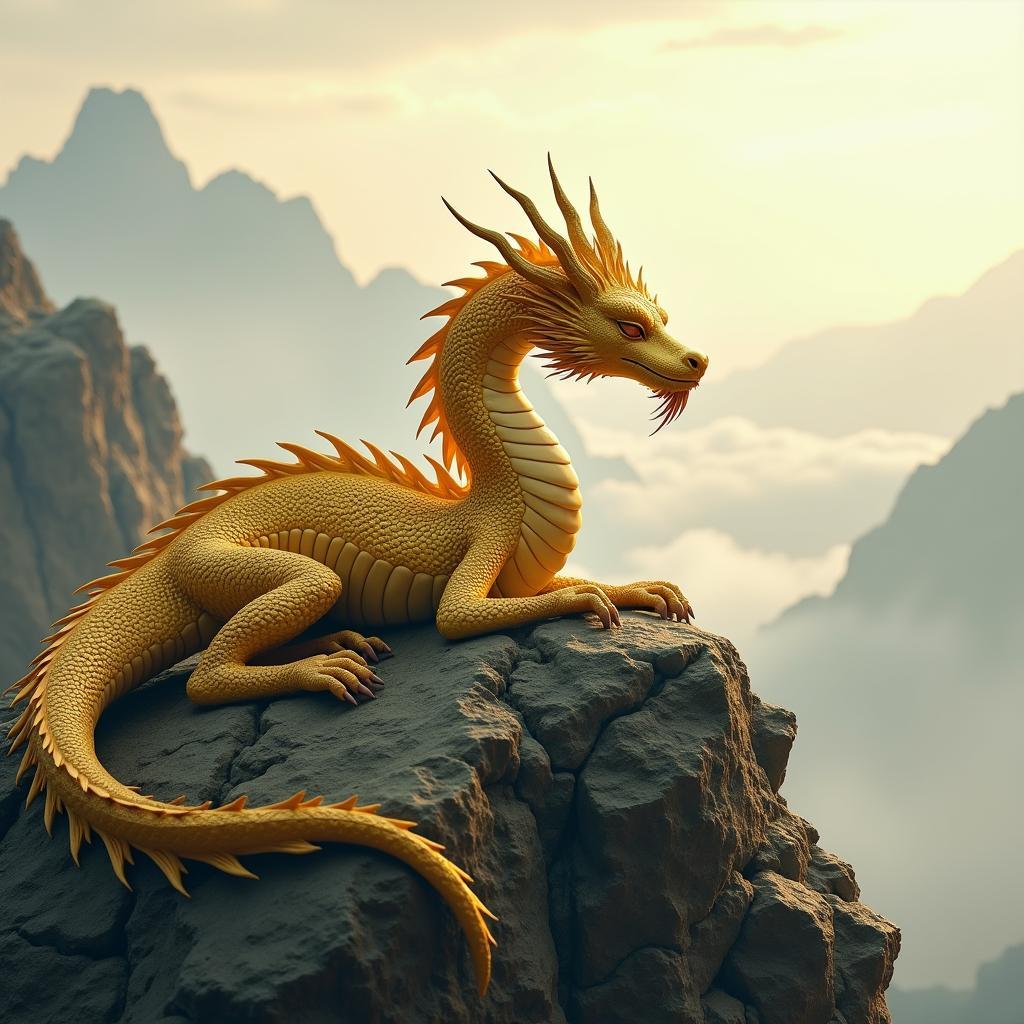 Rồng vàng nằm im trên đỉnh núi